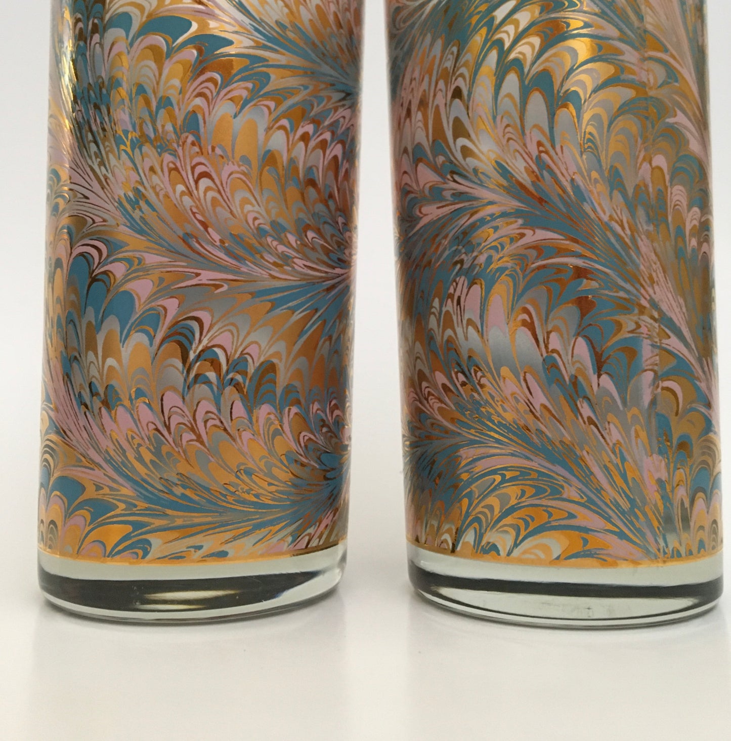 Culver Aqua/Pink Marble Hiballs (2)