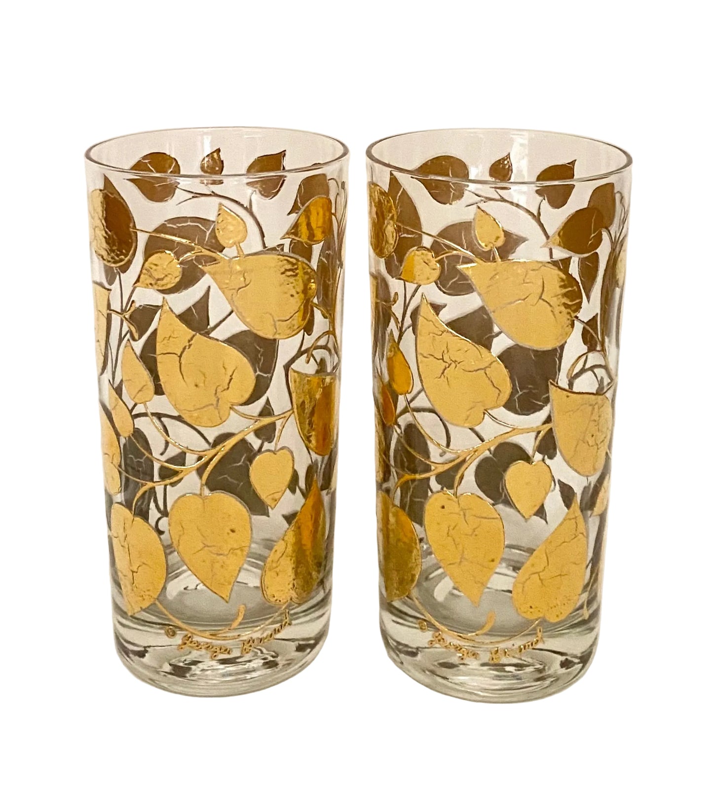 Georges Briard Gold Vine Hiballs (Pair) 2 Available