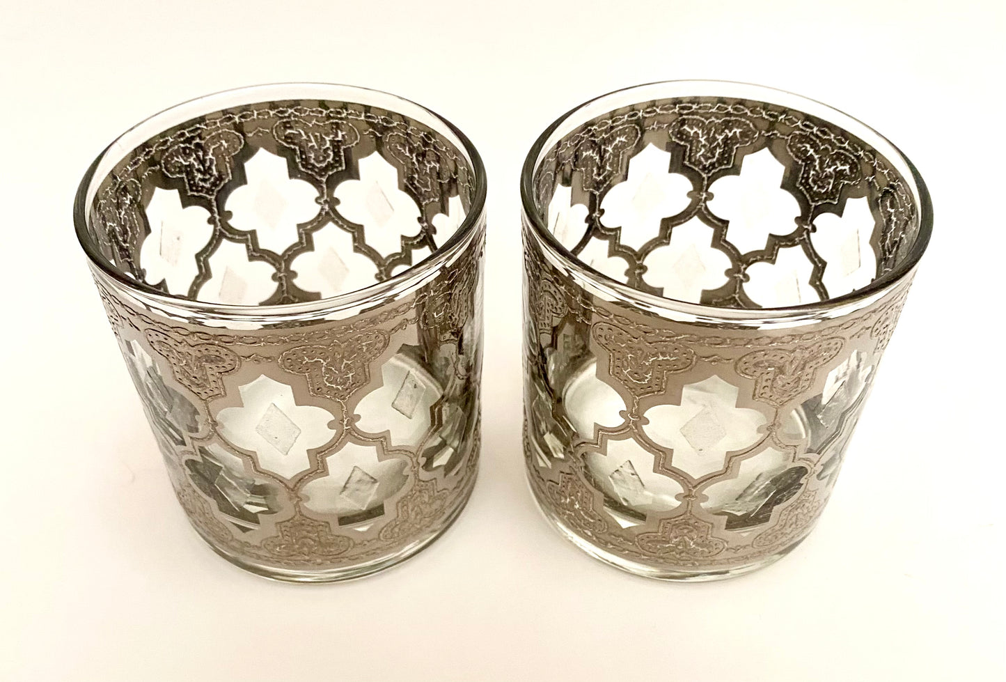 Culver Valencia Silver Whiskey Glasses (Pair) 3 Available