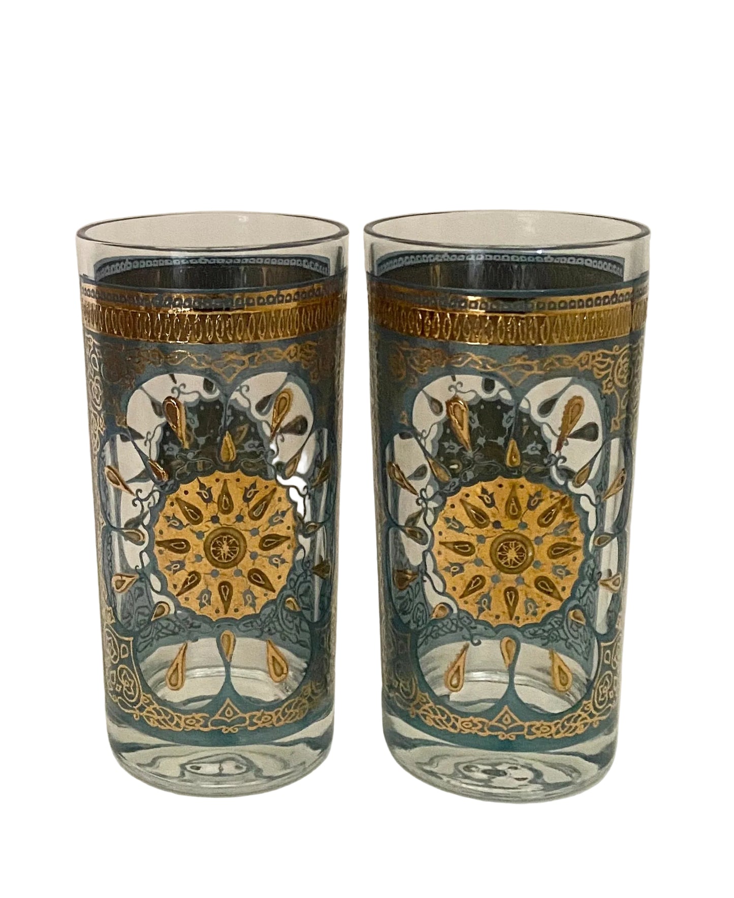 Continental Can Co, Gold Medallion Hiballs (Pair) 2 Available