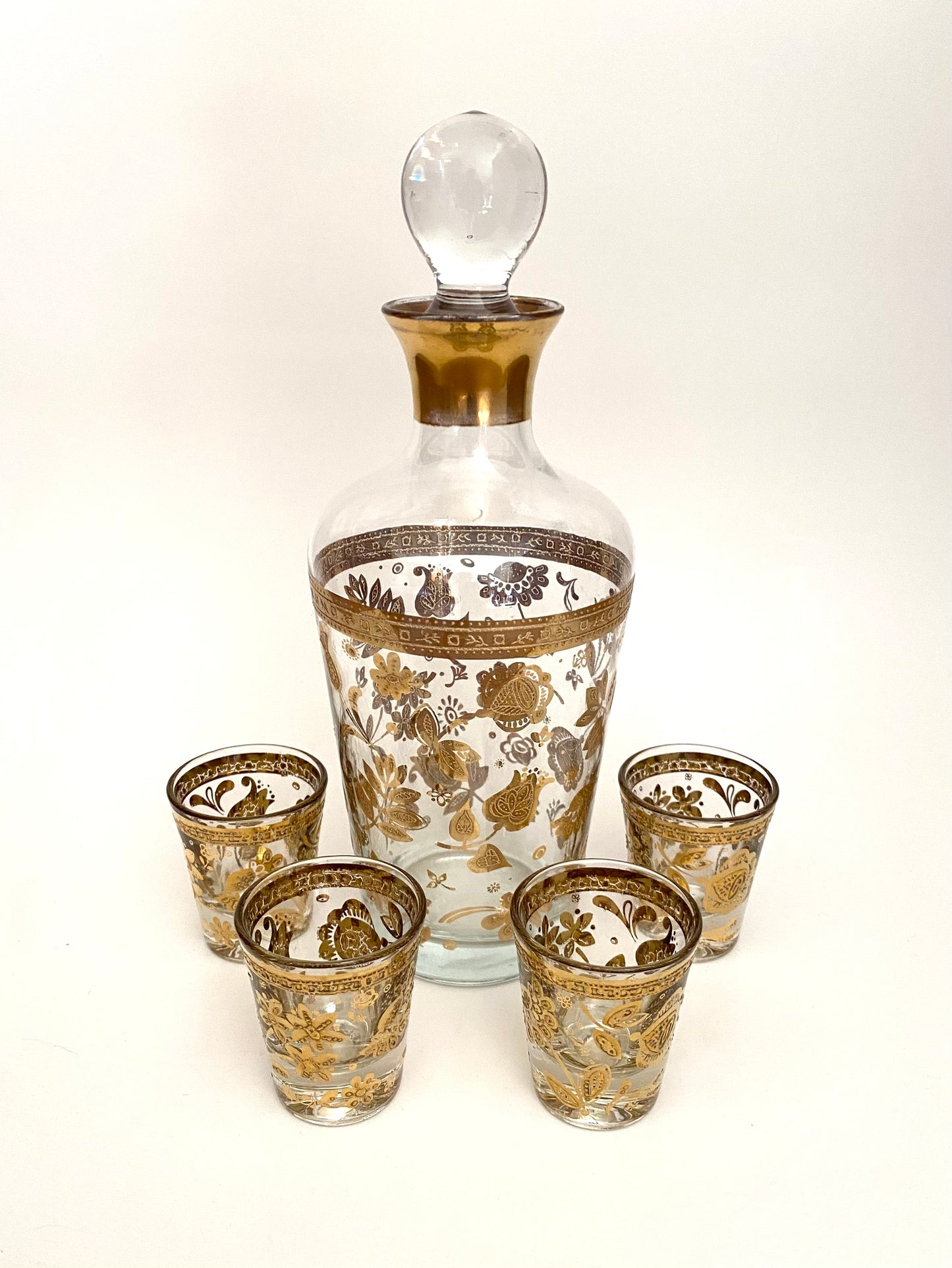 Culver Chantilly Decanter Set with Shot Glasses