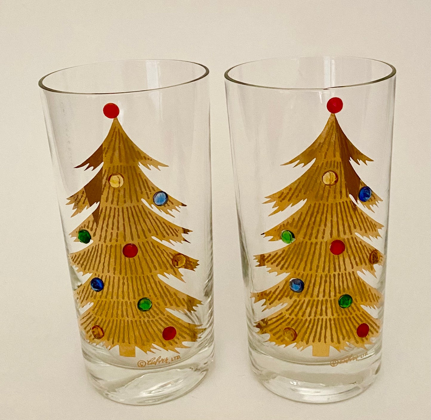 Culver Jeweled Christmas Tree Hiballs (Pair) 4 Available