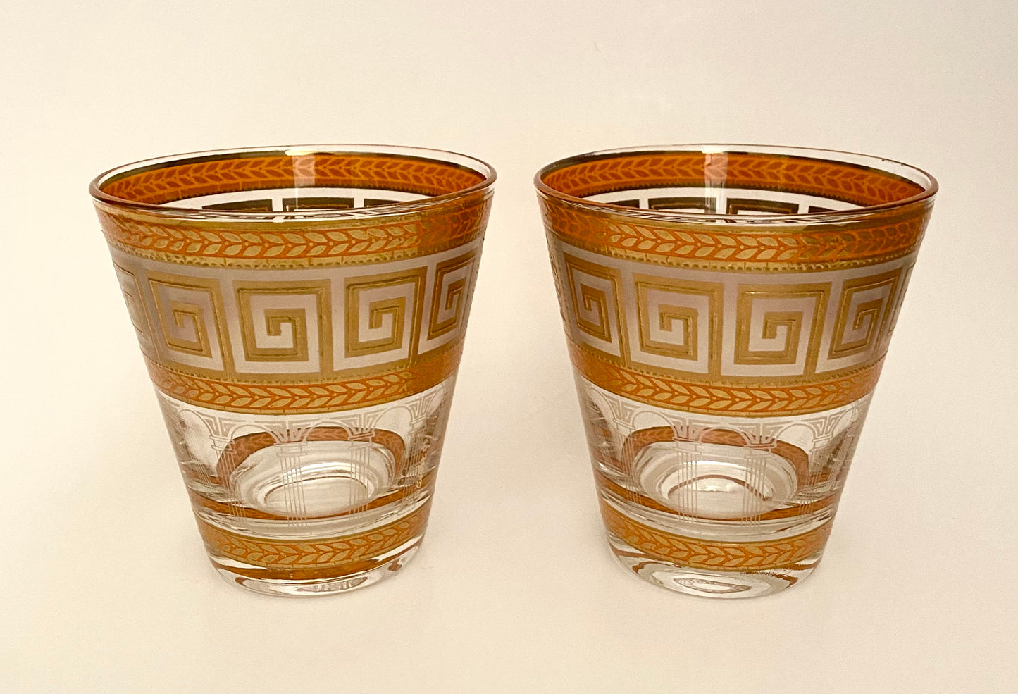 Culver Orange Greek Suburbans/Double Old Fashioned (Pair) 4 Available