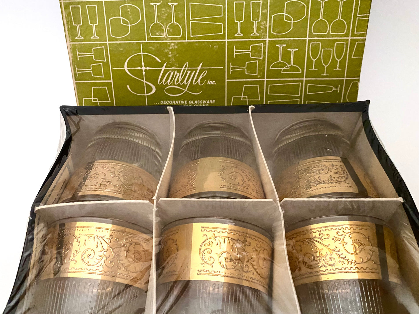 Starlyte Tiffany Whiskey Set of 6 in Original Box