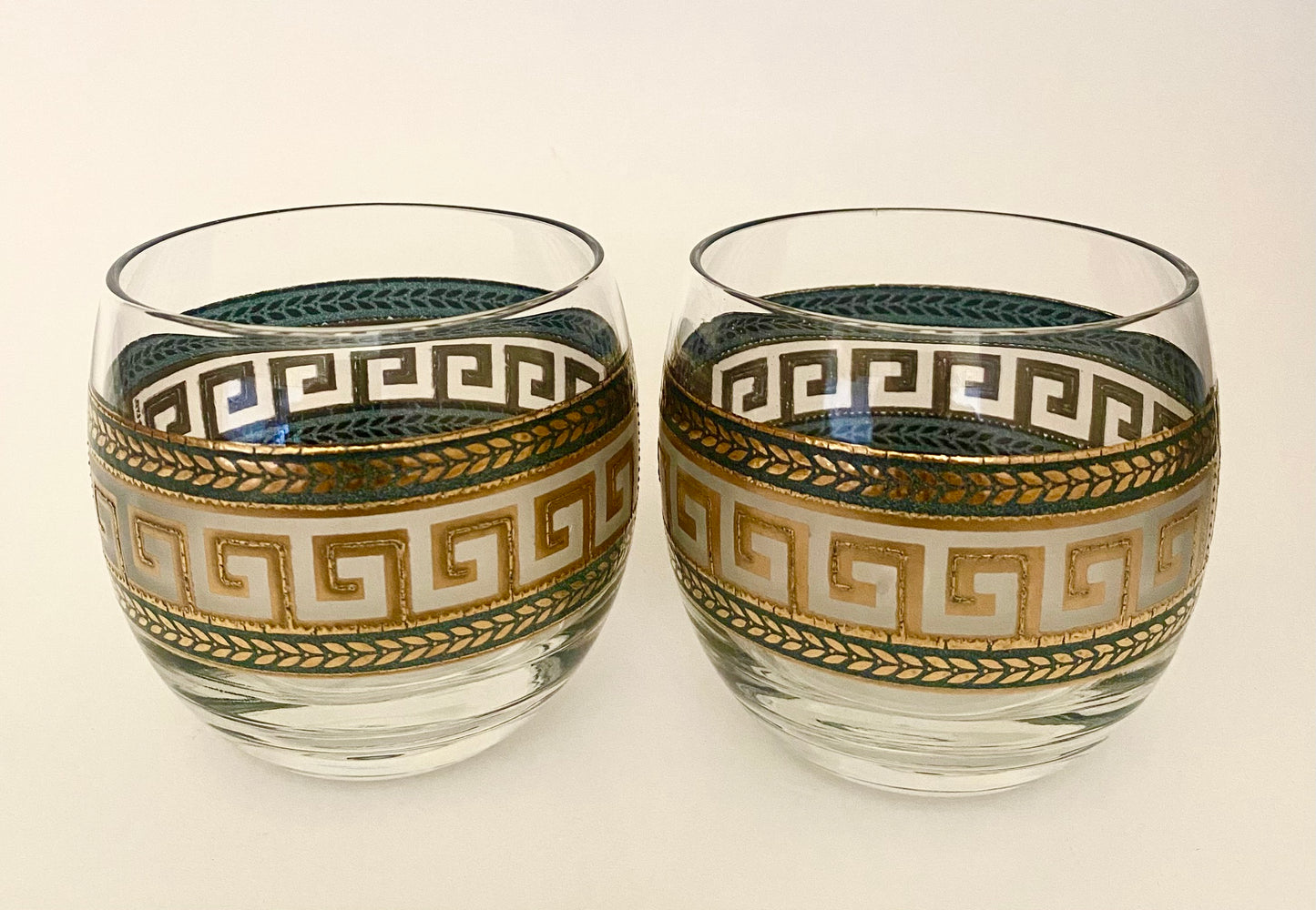 Culver Greek Key Roly Polys (Pair) 2 Available