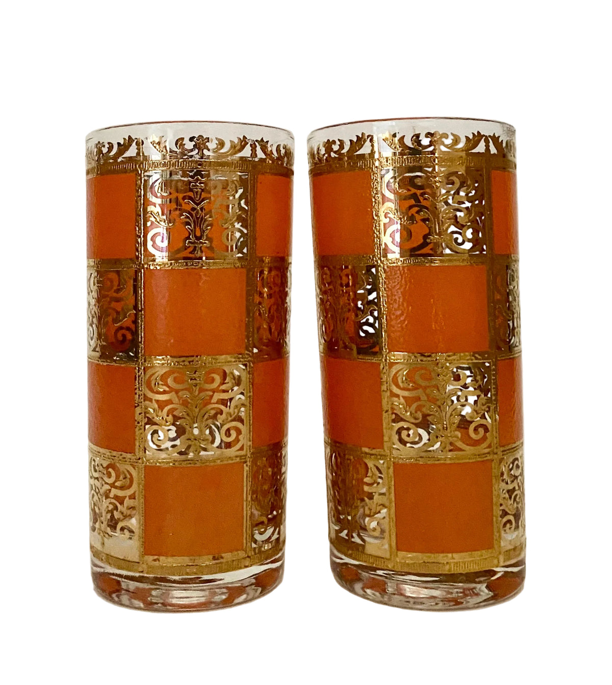 Culver Orange Prado Hiballs (Pair) 4 Available