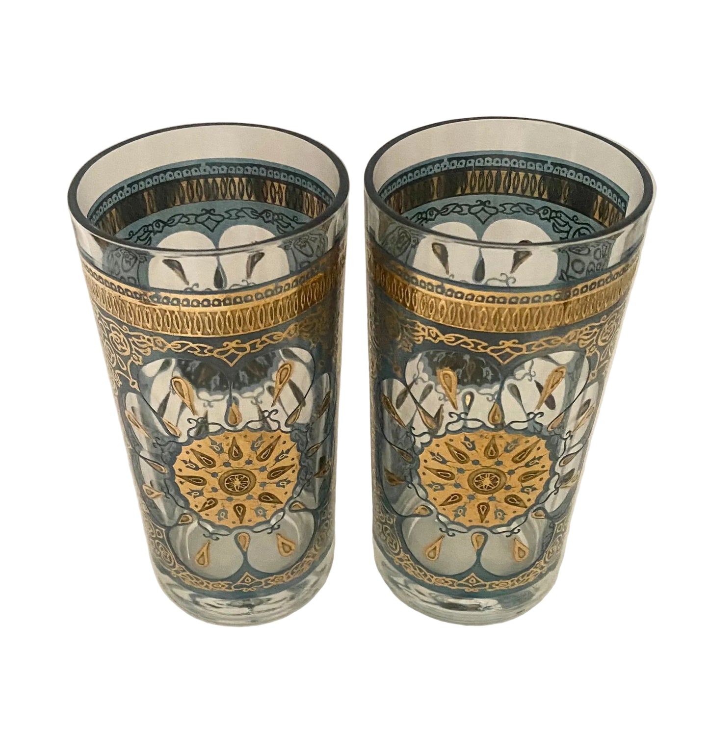 Continental Can Co, Gold Medallion Hiballs (Pair) 2 Available