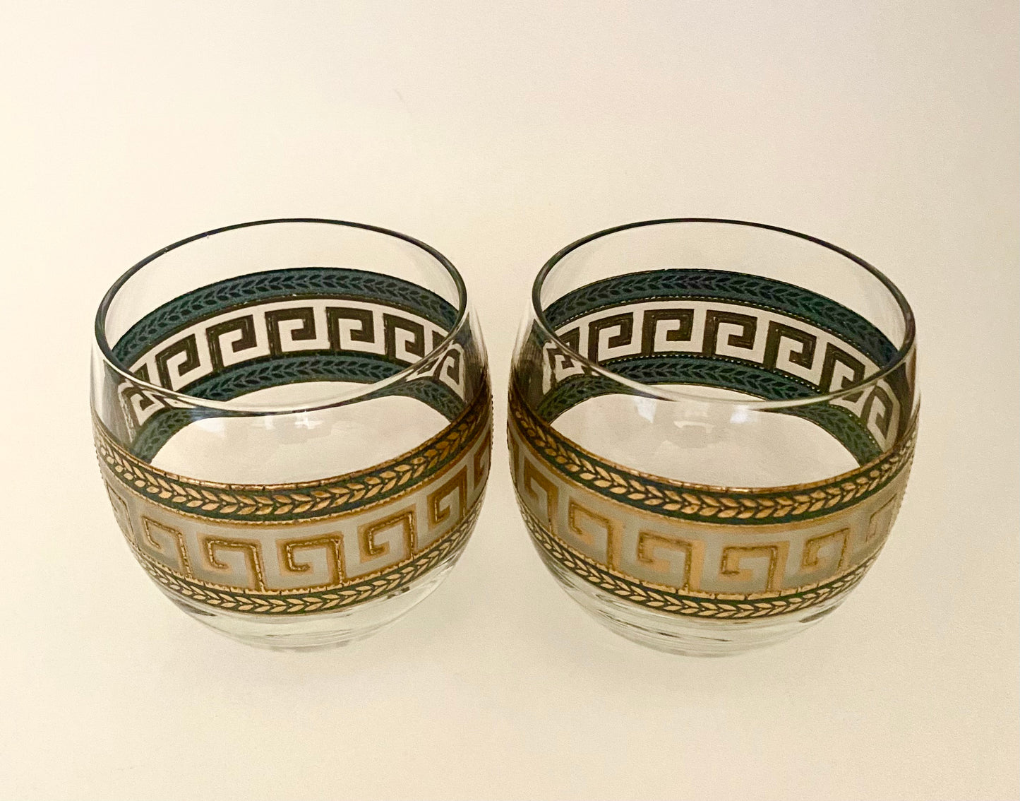 Culver Greek Key Roly Polys (Pair) 2 Available