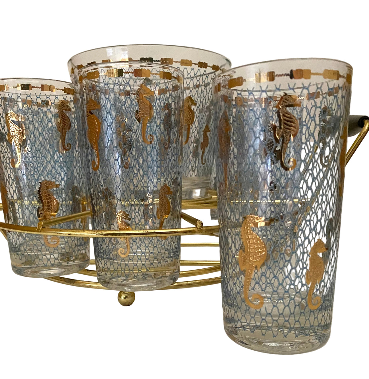 Culver Seafare Hiball Caddy with Ice Bucket and Tongs