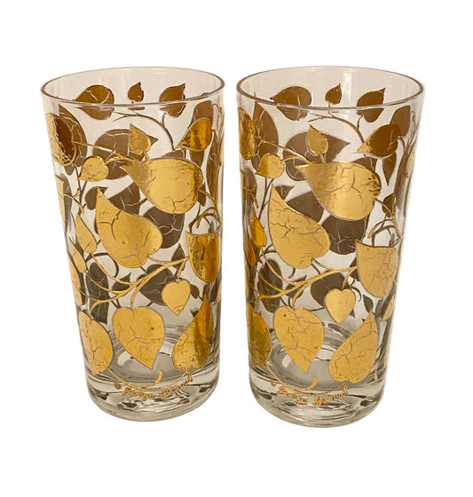 Georges Briard Gold Vine Hiballs (Pair) 2 Available