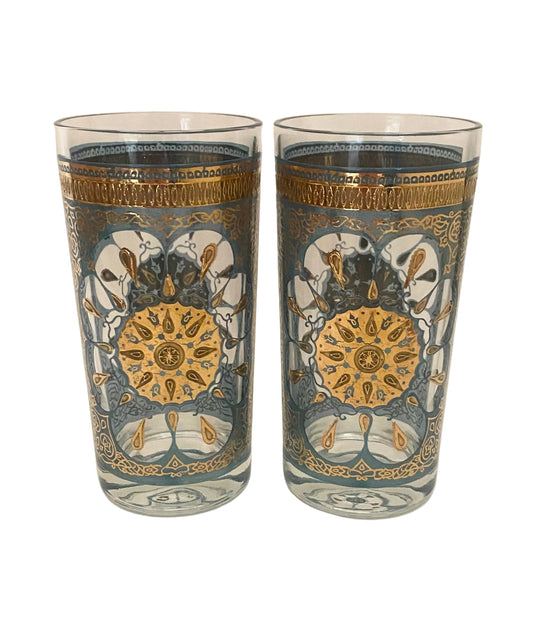 Continental Can Co, Gold Medallion Hiballs (Pair) 2 Available