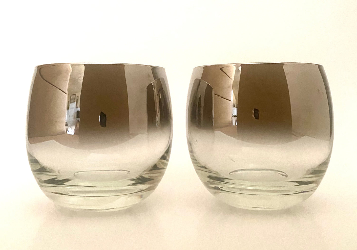 Queens Lusterware Silver Fade Roly Polys (Pair) 4 Available