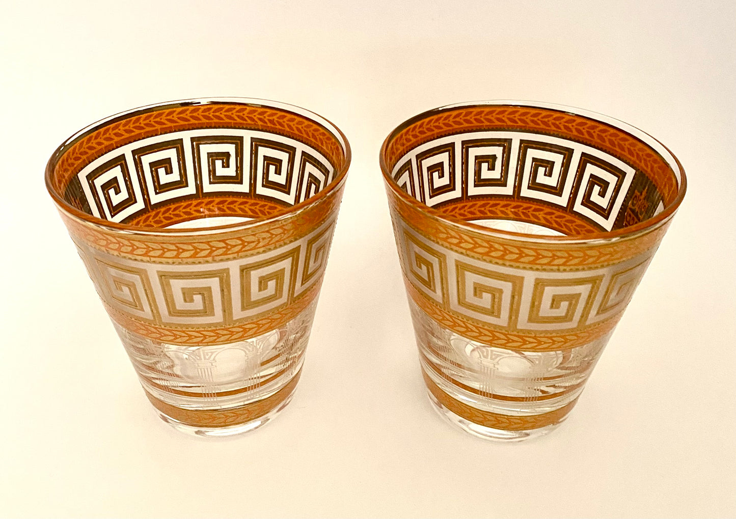 Culver Orange Greek Suburbans/Double Old Fashioned (Pair) 4 Available