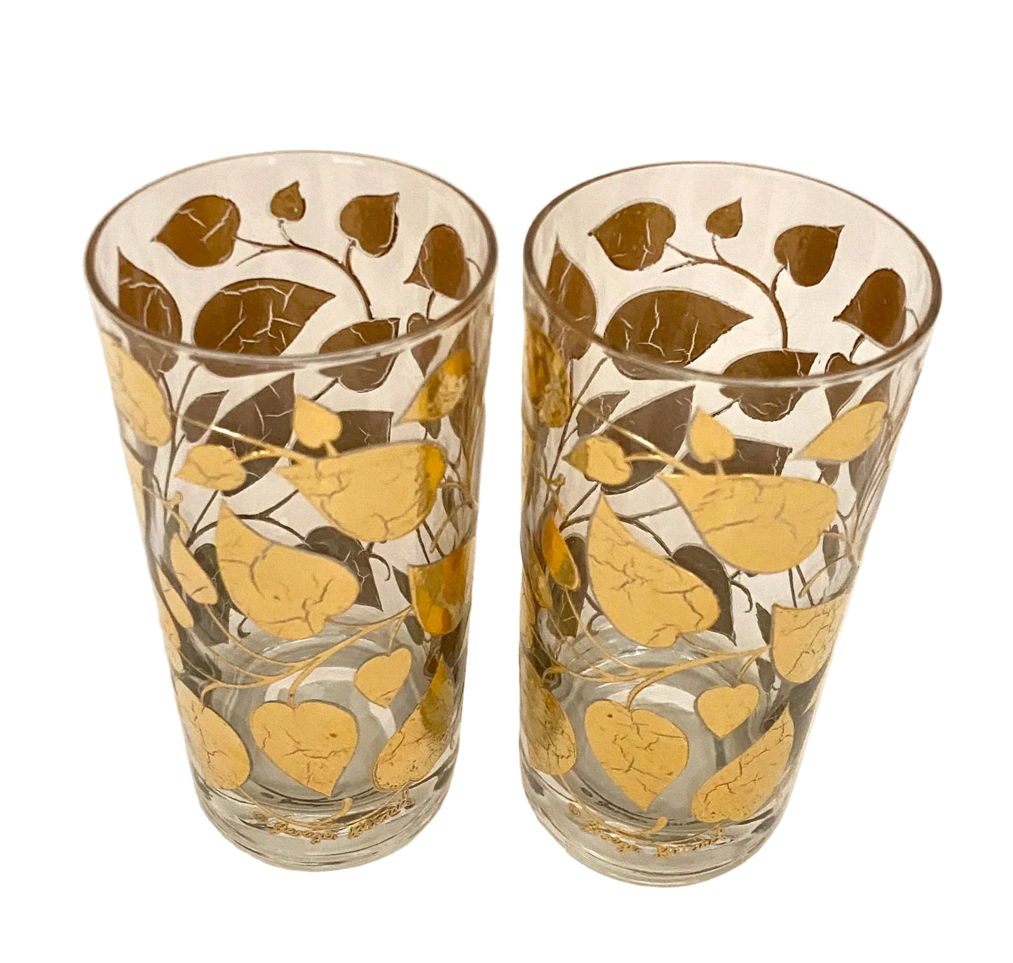 Georges Briard Gold Vine Hiballs (Pair) 2 Available