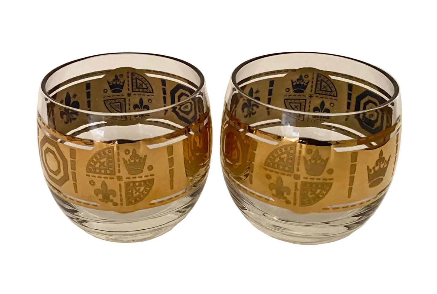 Vito Bari Fleur de Lis Roly Polys (Pair) 4 Available Mardi Gras Themed