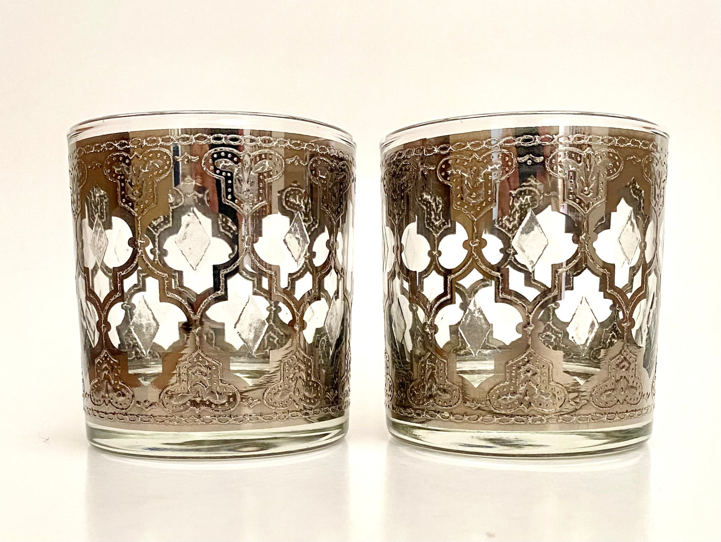 Culver Valencia Silver Whiskey Glasses (Pair) 3 Available