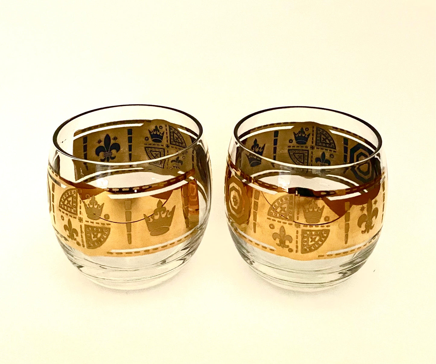 Vito Bari Fleur de Lis Roly Polys (Pair) 4 Available Mardi Gras Themed