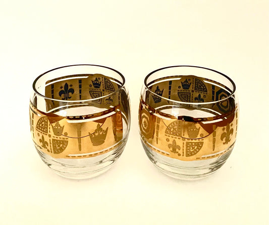 Vito Bari Fleur de Lis Roly Polys (Pair) 4 Available Mardi Gras Themed