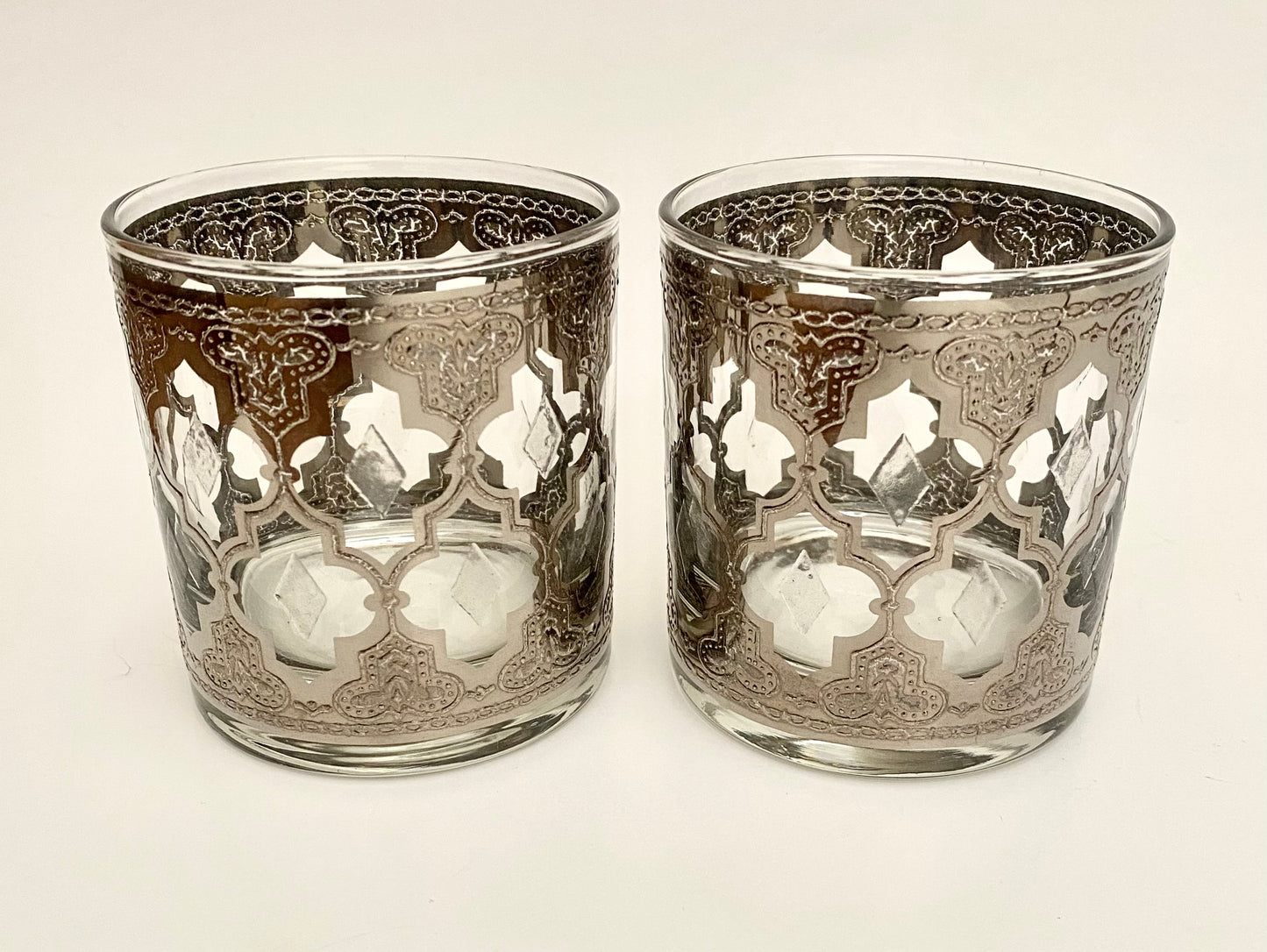 Culver Valencia Silver Whiskey Glasses (Pair) 3 Available