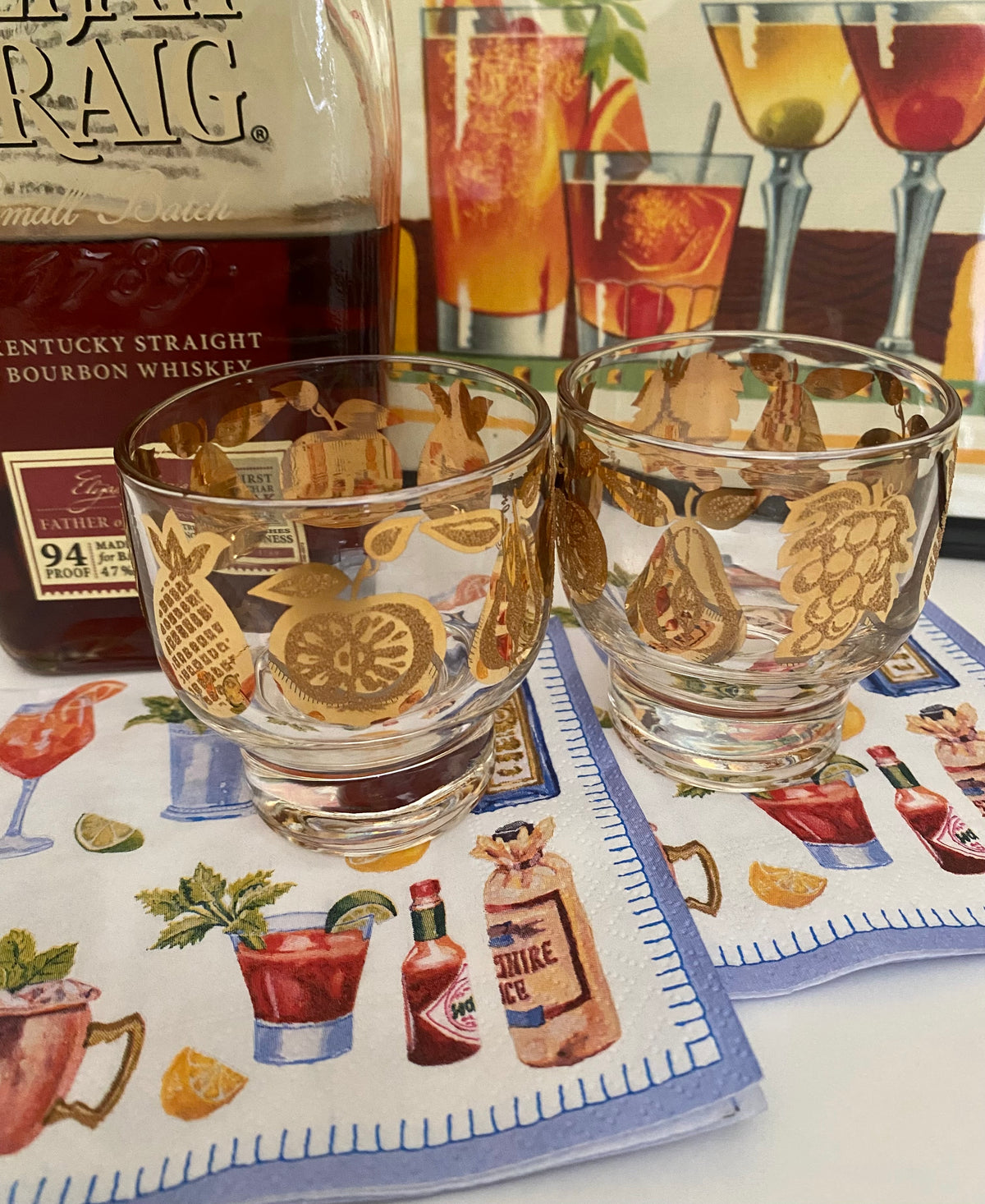 Culver Florentine Footed Whiskey (Pair) 2 Available