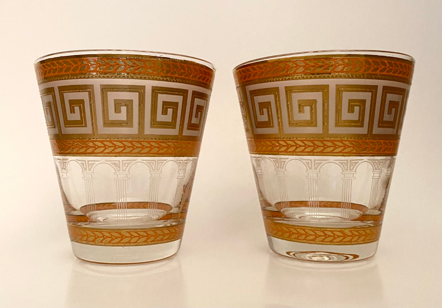 Culver Orange Greek Suburbans/Double Old Fashioned (Pair) 4 Available