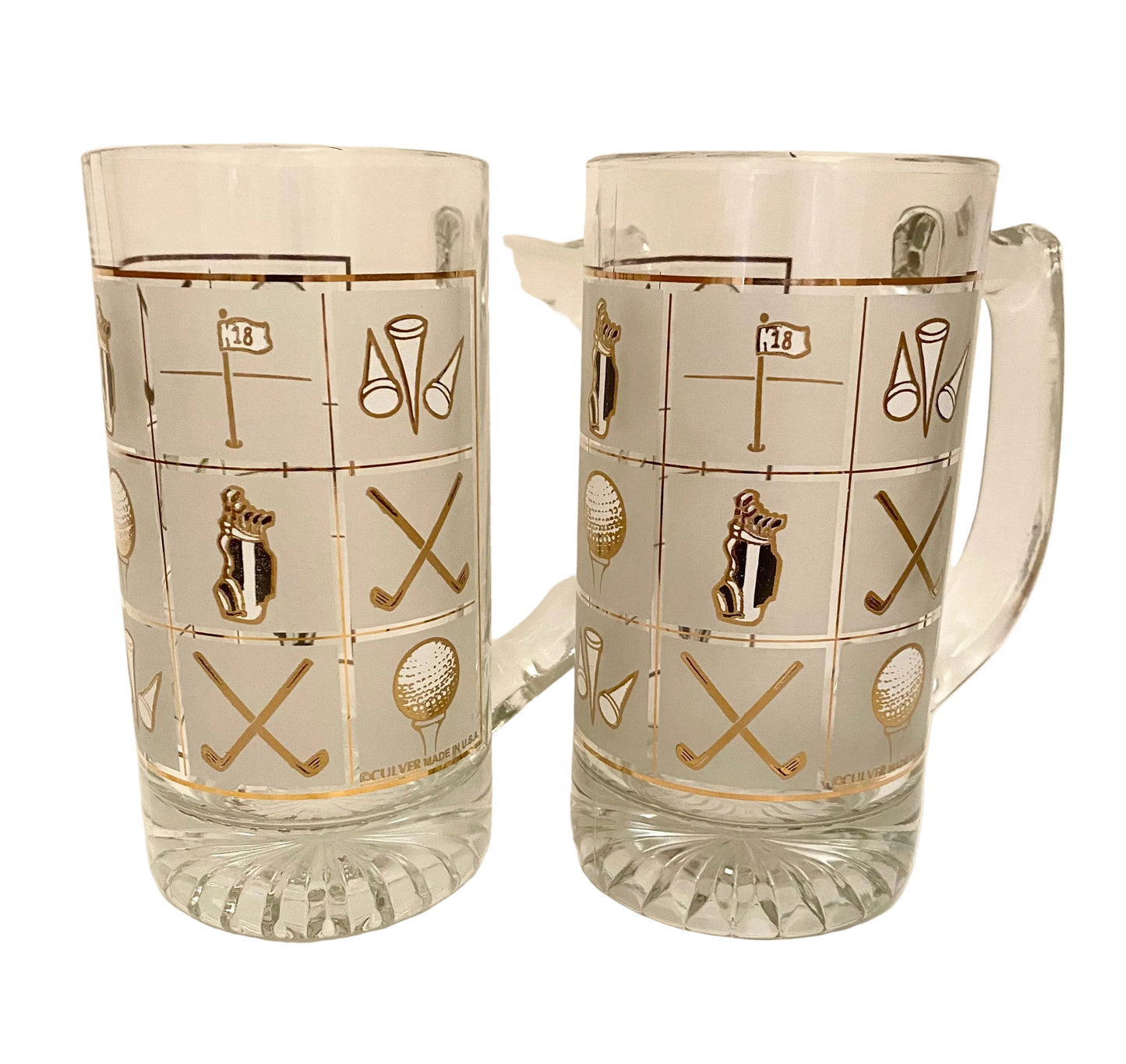 Culver Golf Fairway Beer Mugs (Pair) 2 Available