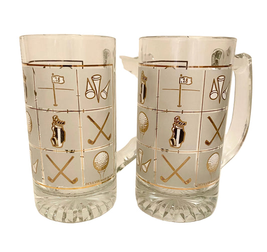 Culver Golf Fairway Beer Mugs (Pair) 2 Available