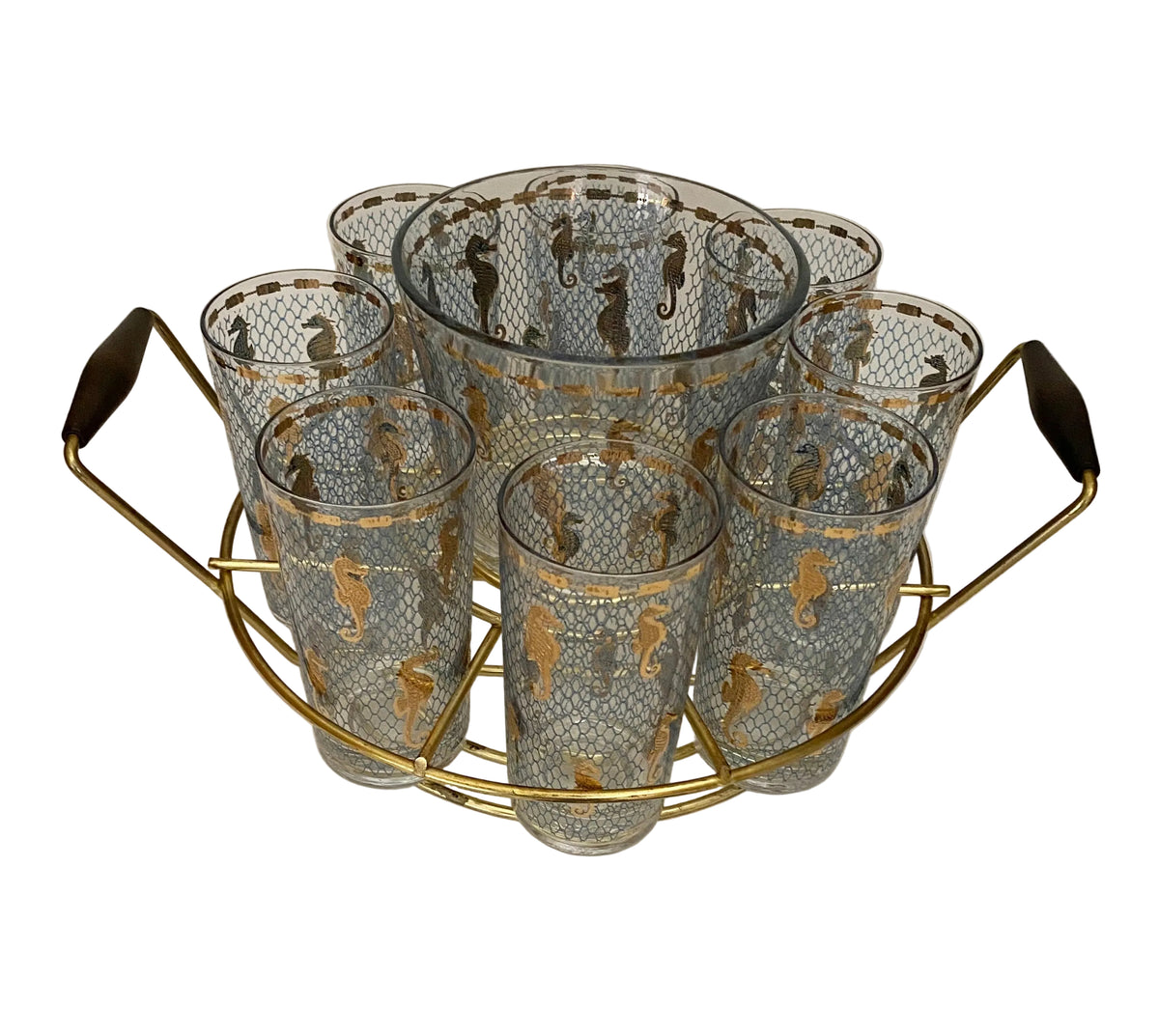 Culver Seafare Hiball Caddy with Ice Bucket and Tongs
