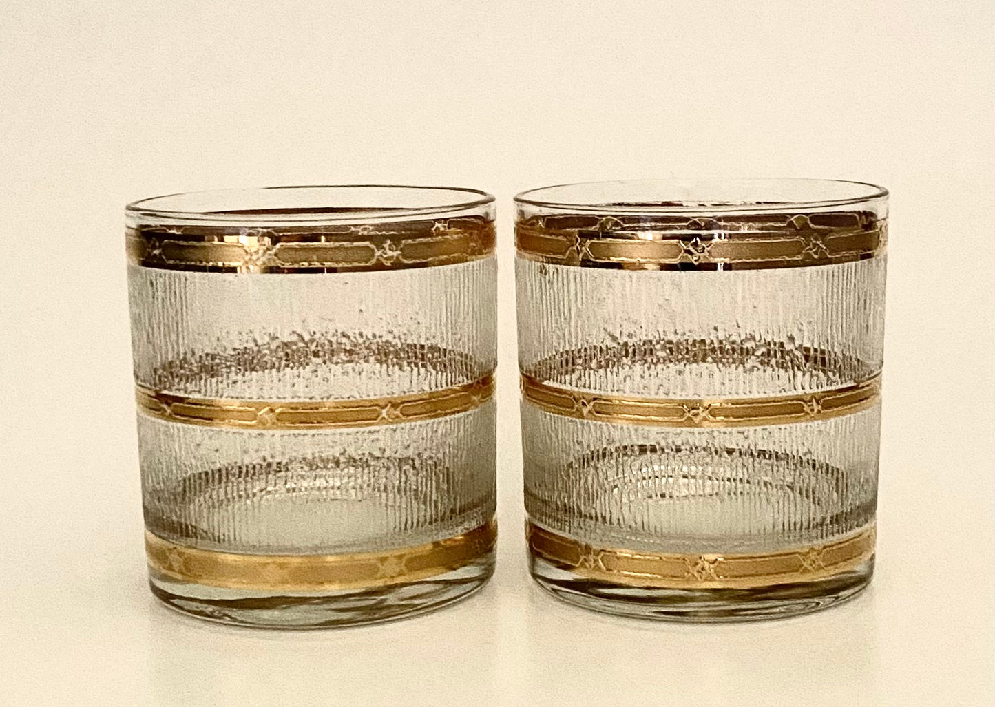 Culver Textured Gold Icicle Executive Cocktails (Pair) 2 Available