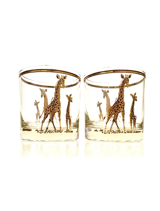 Culver Giraffe Executive Cocktails/Whiskey Glasses (Pair)
