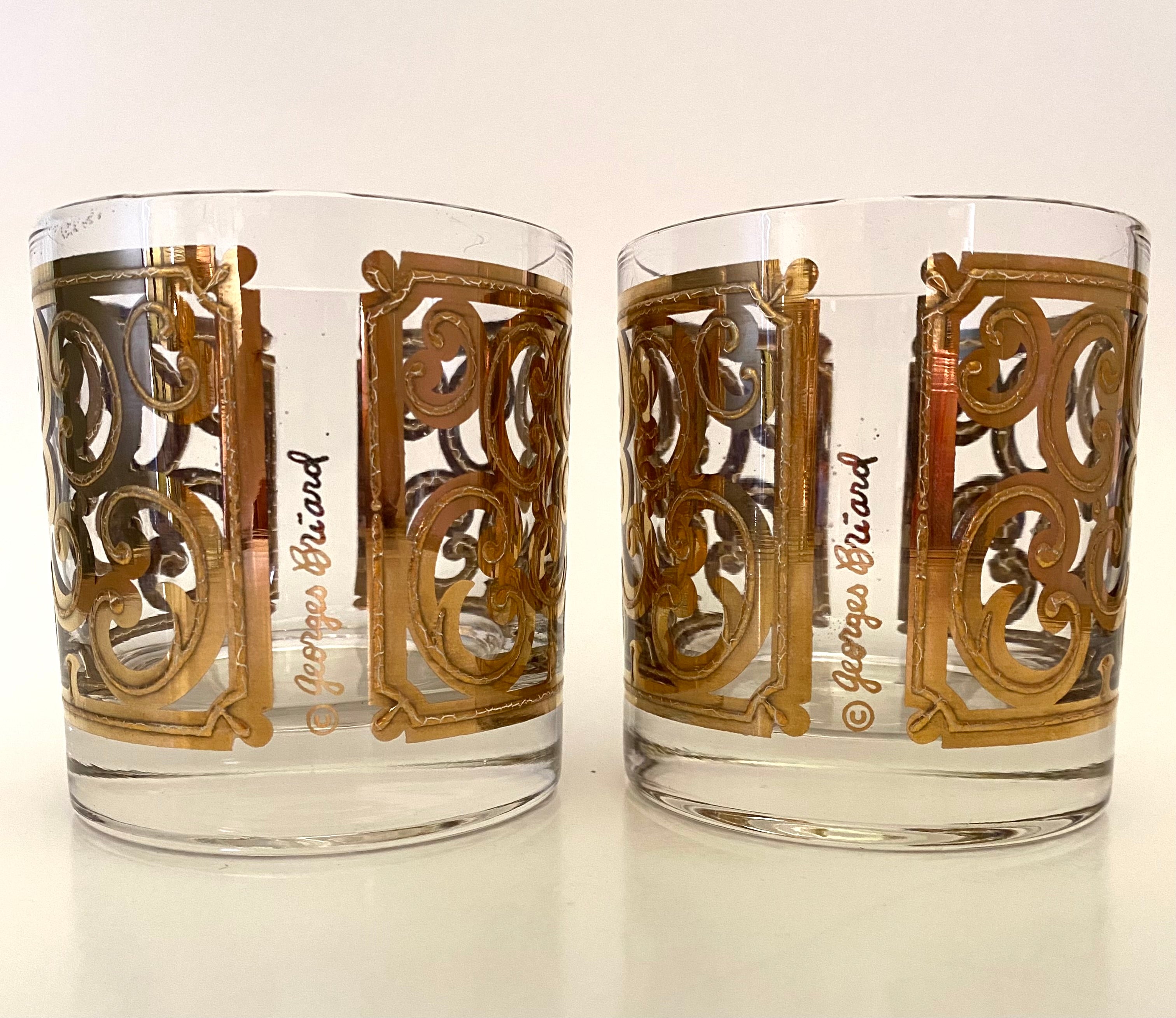 Shops Georges Briard Spanish Scroll Highball Glasses