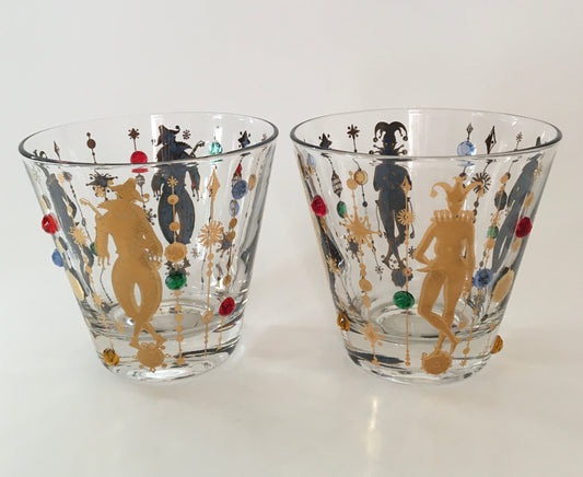 Culver Mardi Gras Jester On The Rocks/Old Fashioned (Pair) 1 Available