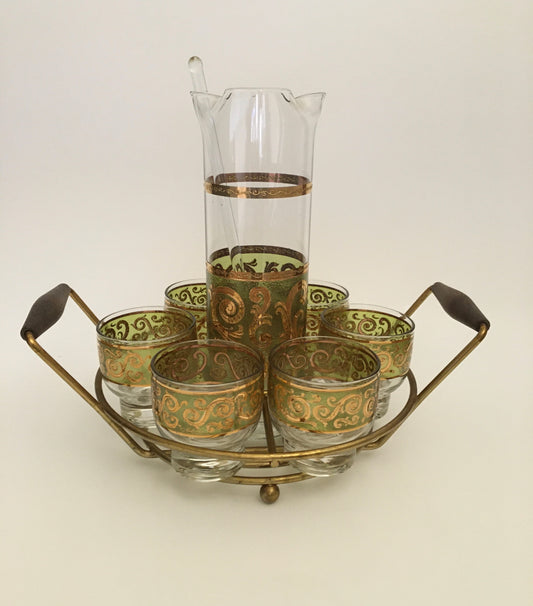 Mid Century Turquoise and Gold Drink Set – Duckwells