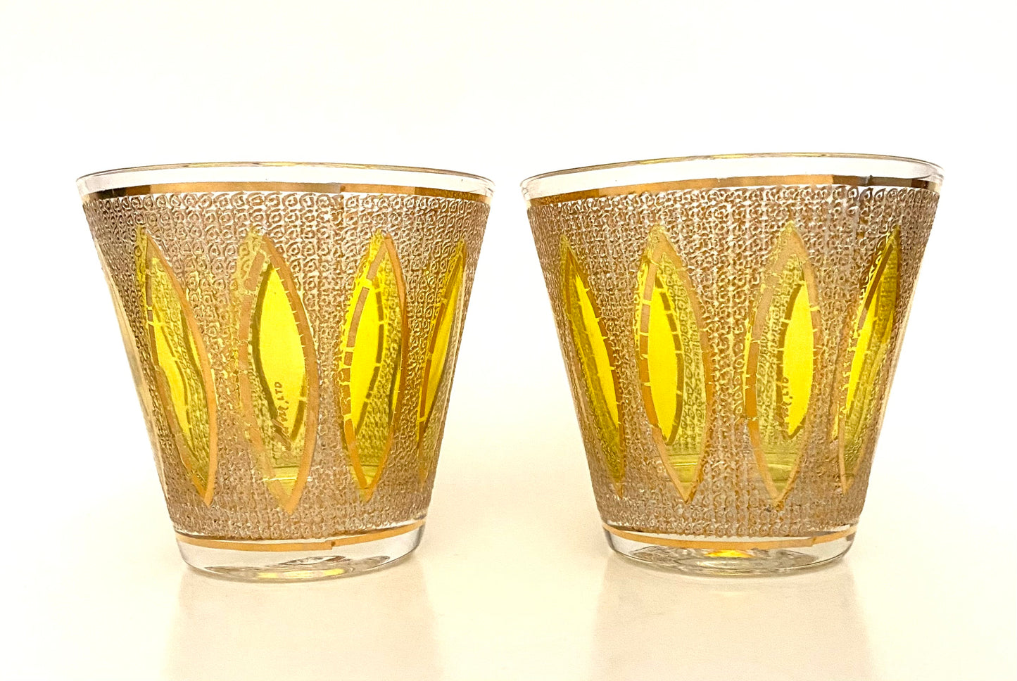 Culver Tiffany Topaz On the Rocks/Old Fashioned (Pair) 2 Available